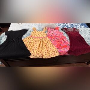 Bundle of 4 size 7/8 girls dresses for school or church floral solid